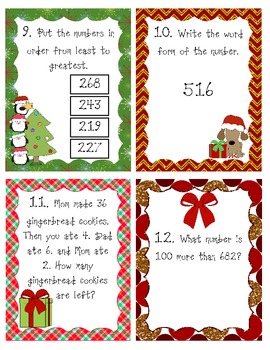 Holiday Math Problem Solving Around the Room by Mz H | TpT