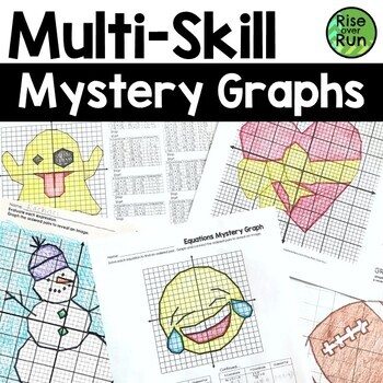 Preview of Coordinate Graphing Mystery Pictures Bundle