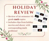 Holiday Math Review 7th Grade/Middle School Math (Semester
