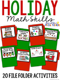 Holiday Math Skills File Folder Tasks (20 Tasks Included)