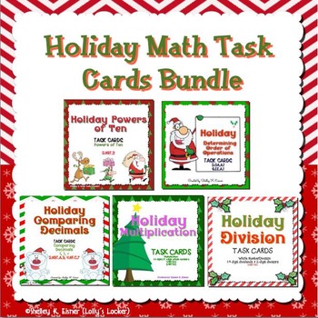 Preview of Christmas Holiday Math Task Cards Bundle