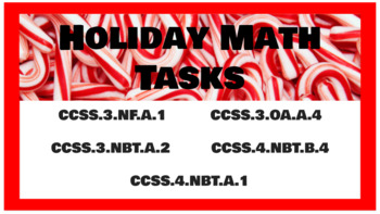 Preview of Holiday Math Tasks (3 Act Tasks) 5 Forms