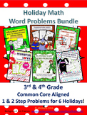 Holiday Math Word Problems Bundle: 3rd & 4th Grade Common 