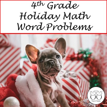Preview of Holiday Math Word Problems Task Cards 4th Grade