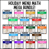 Holiday Menu Math Bundle | Money Math Worksheets | Functional Math Activities