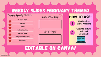 Preview of Holiday/Month Themed Slides Editable on Canva
