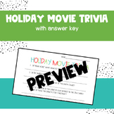 Holiday Movie Trivia Activity with Answer Key