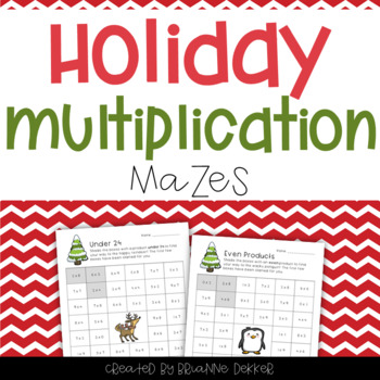 Preview of Holiday Multiplication Worksheets