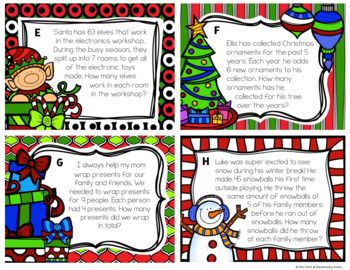 Holiday Multiplication and Division Word Problem Task Cards by Kim Solis