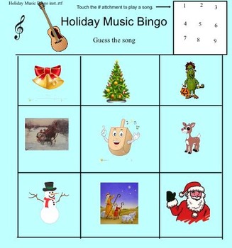 Preview of Holiday Music Bingo
