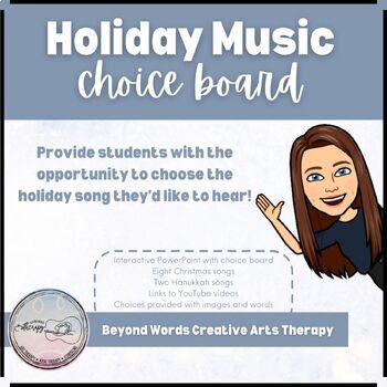 Preview of Holiday Carols Choice Board | Music Therapy, Music Education, Special Education