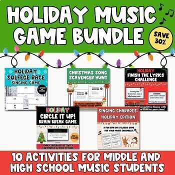 Preview of Holiday Music Game Bundle- Perfect for Choirs, Bands and Orchestras!