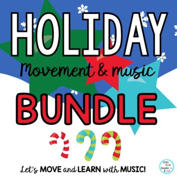 Preview of Holiday Music and Movement Activity Bundle: Music, PE, Brain Breaks, Elementary