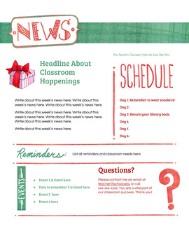 Google Docs Holiday Newsletter Template By Stephanie Thompson Tpt