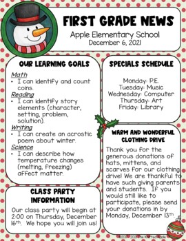 Holiday Newsletter Templates {FREEBIE} by The Knitted Apple | TPT