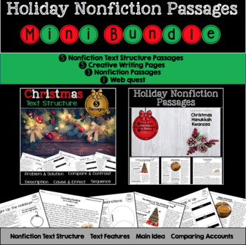 Preview of Holiday Nonfiction Reading Passages MINI BUNDLE