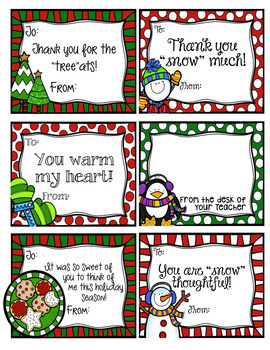 Holiday Note Cards, Thank You Cards, and Gift Tags - Editable | TpT