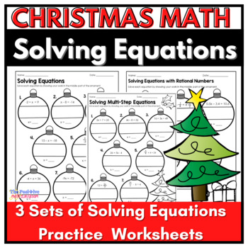 Preview of Solving Equations Holiday Math Practice