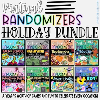 Preview of Holiday Party Games BUNDLE - Virtual Randomizer Videos | Distance Learning