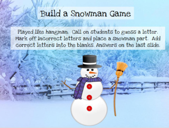 Preview of Holiday Party Hangman/ Build a Snowman