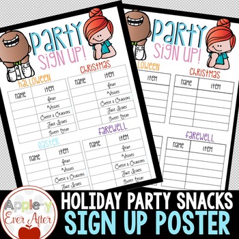 Preview of Holiday Party Sign Up Sheet