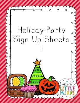 Preview of Holiday Party Sign Up Sheets