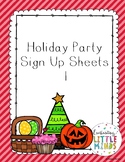Holiday Party Sign Up Sheets