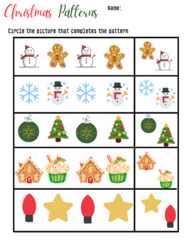 Preview of Holiday Pattern Worksheet