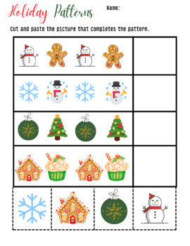 Preview of Holiday Patterns: Cut and Paste