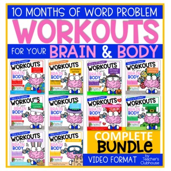 Preview of Word Problem Workouts BUNDLE - Math and Movement