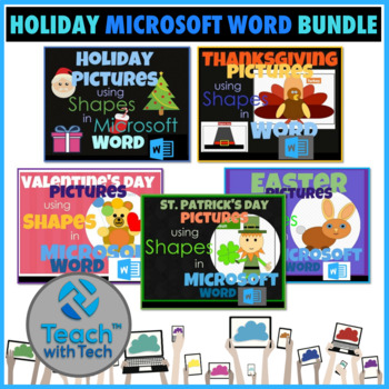 Preview of Holiday Pictures Bundle using Shapes in Microsoft Word