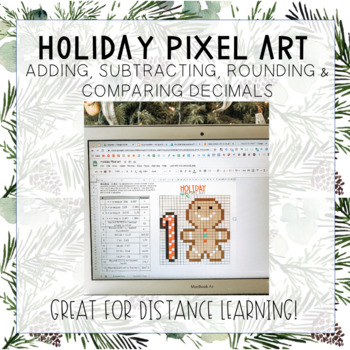 Preview of Holiday Pixel Art: Adding, Subtracting, Rounding & comparing Decimals