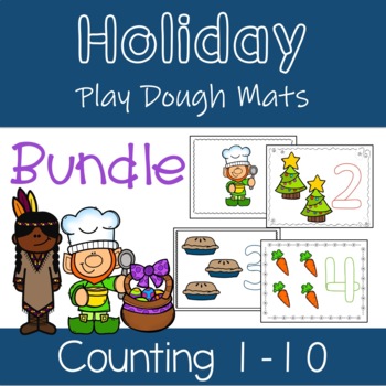 Holiday Play Dough Number Mats BUNDLE Fine Motor STEAM Activity ...