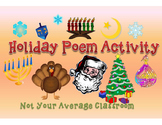 Holiday Poetry Activity for Thanksgiving Christmas Hanukka