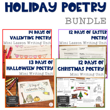 Preview of Holiday Poetry Mini Lesson Bundle