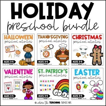 Preview of Holiday Preschool Activities Bundle