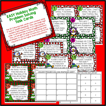 Holiday Problem Solving and Spiral Review Task Cards by Stacy Dugger