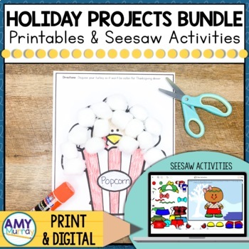 Preview of Holiday Projects and Seesaw Activities Bundle