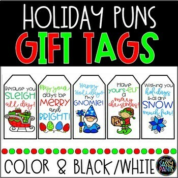 Preview of Holiday Puns Tags | Holiday Gift Tags | Puns Tags | Christmas Gift Tags