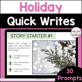 Preview of Holiday Quick Write Prompts for ELA Bell Ringers and Task Cards