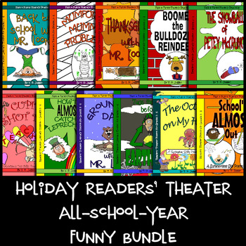 Preview of Holiday Readers' Theater Scripts All-school-year Funny Bundle-Grades 3, 4, 5 & 6