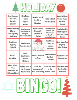 Preview of Holiday Reading Bingo Board Middle School