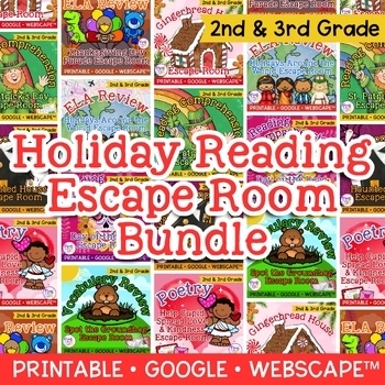 Preview of Reading Comprehension Escape Room 2nd 3rd Grade Valentine's Day Groundhog Hog