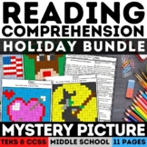 Holiday Reading Comprehension Mystery Picture ELA Coloring