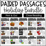Holiday Reading Comprehension Paired Passages & Activities