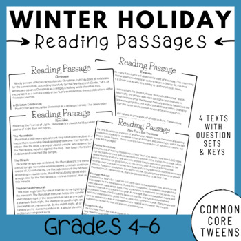 Preview of December Holidays Reading Comprehension Passages and Questions