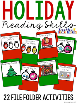 Preview of Holiday Reading File Folders (22 tasks included)