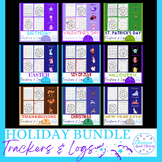 Holiday Reading Homework, and Chore Trackers & Logs Bundle
