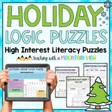 Holiday Reading Logic Puzzles Activities for Enrichment | 