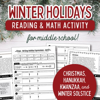 Preview of Holiday Reading & Math Activity: Christmas, Hanukkah, Kwanzaa, and More!